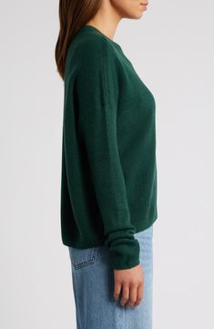 This roomy crewneck sweater is one you'll want in in every color and features ribbed accents for a textured look. 21" length (size Medium) Crewneck Long sleeves Dropped shoulders Ribbed cuffs and hem 73% acrylic, 24% nylon, 3% spandex Hand wash, dry flat Imported Green Knit Cropped Sweater With Crew Neck, Ribbed Crew Neck Cropped Sweater, Green Textured Knit Cropped Sweater With Crew Neck, Fall Cropped Crew Neck Sweater With Ribbed Neckline, Fall Cropped Sweater With Ribbed Crew Neck, Solid Ribbed Crew Neck Sweater, Oversized Green Crew Neck Cropped Sweater, Oversized Green Cropped Crew Neck Sweater, Green Oversized Cropped Sweater With Crew Neck