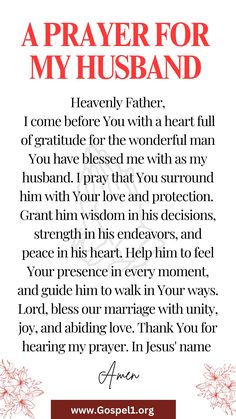 a prayer for my husband with the words, i am sorry to you in red and white