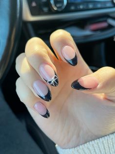 Black Nail Art Ideas, Long Black Nails, Mickey Nails, Boho Nails, Elegant Minimalism, Nagel Tips, Black Nail Art, Smink Inspiration