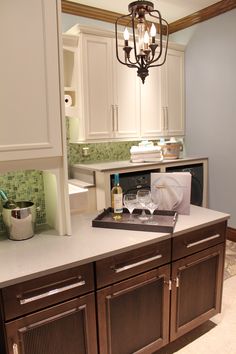 the kitchen is clean and ready to be used for wine tasting, or as an appliance