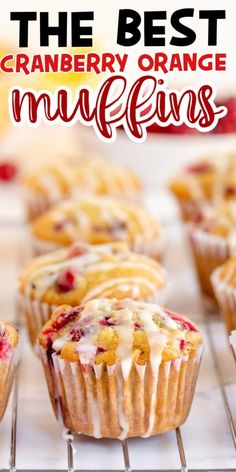 the best cranberry orange muffins on a cooling rack