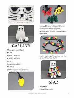 the instructions for beaded cat necklaces are shown