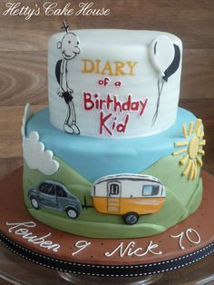 a birthday cake for a child with an rv and camper on it