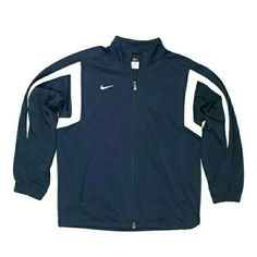 Men's Retro Styled Nike Dri Fit Warm Up Track Jacket Sz Extra Large, XL Interior Media Pocket. Condition is Pre-owned. This Retro Styled Nike Jacket is a lightweight layer for comfortable coverage.  The Nike training jacket has Dri-FIT technology for performance comfort. A zip closure lets you adjust the fit. The jacket also has an interior media pocket for you to enjoy your tunes while you're on the go. Features: Dri Fit Technology Interior Media Pocket Two Front Pockets Front-zip closure Measu Nike Long Sleeve Navy Track Jacket, Nike Cotton Track Jacket For Fall, Nike Cotton Long Sleeve Track Jacket, Nike Long Sleeve Cotton Outerwear, Nike Vintage Long Sleeve Outerwear, Mens Fashion Nike, Nike Sports Jacket, Skater Fits, Vintage Track Jacket