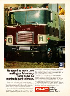 an advertisement for the gmc tanker truck