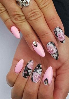 Violet Nails, Classy Nail Designs, Classy Nails, Fancy Nails, Black Nails, Red Nails, Stylish Nails, Spring Nails