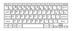 a computer keyboard is shown with the keys and numbers highlighted in black on a white background