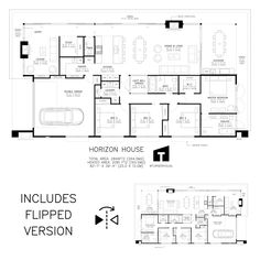 the floor plan for an office building with two levels and three rooms, including a second level