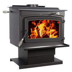 Pleasant Hearth non-catalytic wood burning stoves will warm your home with highly effective and efficient zone heating. This wood stove will heat up to 2, 500 sq. ft. with 97, 000 BTUs of heat from the oldest sustainable resource, wood. This unit has been 2020 Phase 2 EPA certified with emissions at 1.48 grams/hr. Also included is an efficient blower to spread the heat around the area. All Pleasant Hearth wood burning stove feature a brick lined firebox, chrome handles, and an air wash system th Us Stove Company, Stove Ideas, Wood Furnace, Stove Black, Bonfire Pits, Wood Burning Stoves, Cord Wood, Wood Pellet Stoves, Natural Gas Generator