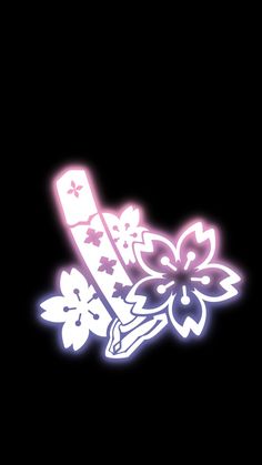 a black background with white and pink flowers