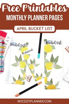 the free printables for this month's planner pages