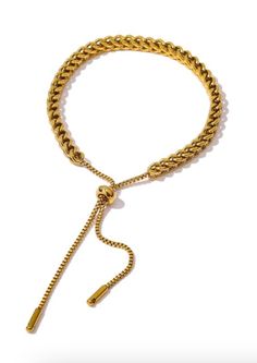 Gold metal Adjustable length Adjustable Gold-tone Box Chain Bracelet, Adjustable Gold-tone Chain Bracelet, Adjustable Metal Chain Bracelets, Casual Gold Jewelry With Adjustable Chain, Casual Gold Metal Jewelry, Adjustable Gold-tone Metal Bracelets, Adjustable Gold Bracelet With Box Chain In Stainless Steel, Adjustable Stainless Steel Gold Bracelet With Box Chain, Everyday Metal Bracelets With Adjustable Length