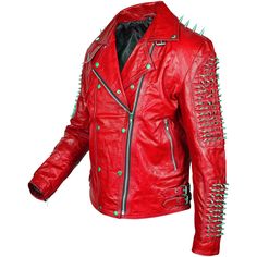 Handmade Men Punk Studded Jacket Silver Studded Spikes Jacket Steampunk Style Cowhide Leather Biker Fashion Jacket Real Leather Studded Wear. Item specifics Outer Shell Material: Leather Pattern: Solid Closure: Button, Zip, Studs Occasion: Casual, Party/Cocktail Size: XXXS TO 5XL Color: Red Lining Material: Polyester Fabric Type: Cowhide Leather Accents: Studded Brand: Spiked jacket Fit: Regular Size Type: Regular Department: Men Type: Jacket Model: Easy Rider Style: Biker Theme: Biker Features: All Seasons Season: Fall, Spring, Summer, Winter Handmade: Yes Performance/Activity: Racing, Riding, Music DESCRIPTIONS Men Silver Studded Spikes Jacket Punk Style Cowhide Leather Biker Fashion Jacket 100 % Genuine Top Quality Cowhide Leather (0.9 to 1.0 MM). 100 % Genuine Top Quality Leather jacke Spiked Jacket, Studded Bra, Biker Fashion, Motorbike Jackets, Studded Leather Jacket, Style Steampunk, Studded Jacket, Studs Men, Riders Jacket