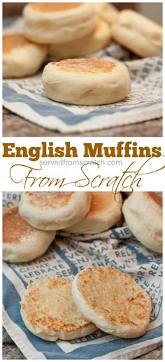 english muffins from scratch with text overlay