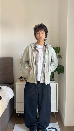 #fashion #autumnoutfits #outfitinspo #streetwear Masculine Vintage Outfit, Non Binary Winter Outfits, Nonbinary Masc Fashion, Earthy Outfits Masc, Masc Autumn Outfit, Winter Masc Outfits, Fall Outfits Masc, Boy Outfits Aesthetic Casual, Tyler The Creator Outfits Inspiration