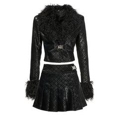 Marilyn Leather Jacket – JYOSEI Fitted Leather Jacket With Faux Fur Trim For Work, Fitted Leather Jacket With Faux Fur Trim For Spring, Elegant Leather Jacket With Faux Fur Trim, Fitted Leather Jacket With Faux Fur Trim, Pu Skirt, Pu Jacket, Fur Leather Jacket, Faux Fur Collar, Fur Collar