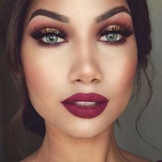 Fall Bridal Makeup, Maroon Eye Makeup, Burgundy Eye Makeup, Maroon Lipstick, Wedding Makeup Tips