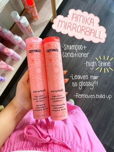 Amika hair Mirrorball shampoo and conditioner Dry Shampoo Aesthetic, Amika Mirrorball, Amika Shampoo, Cute Images For Wallpaper, Conditioner Hair, Xmas Wishlist, B Day Ideas