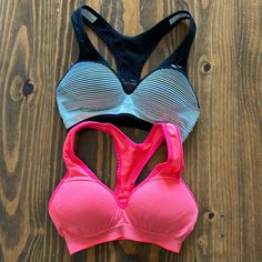 Lot Of Two Like Brand New Athletic Bras From Brooks - The Tags Were Removed Bc They Were In The Way -Very Comfortable Padded (Pads Cannot Be Removed) - Same Bra Just One Is Black And Gray And The Other Is Coral With Rose Color Stripe. Both Are Size Xs. Low To Medium Support Is My Best Guess From The Feel - If You’re Smaller They Will Prob Be Great Support. Stretch Orange Sports Bra, Stretch Multicolor Bra, Running Bra, Black Coral, Athletic Running, Black And Gray, Coral Color, Rose Color, Color Stripes