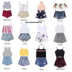 the different types of shorts and tops for girls