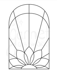 an art deco style window in black and white, with the top half cut out