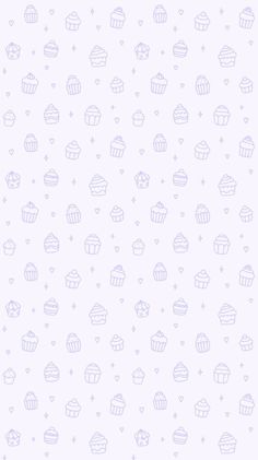 white cupcakes with hearts and stars on a light blue background seamless wallpaper