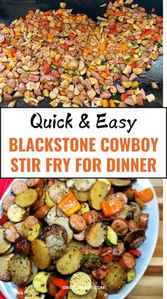 Try this Easy Blackstone Cowboy Stir Fry For Dinner recipe. "Best Blackstone Cowboy Stir Fry Dinner – the ultimate hearty meal made with juicy chicken thighs, smoky sausage, and fresh veggies. Perfect for a flavorful Christmas, Thanksgiving, or fall camping dinner! This easy Blackstone recipe satisfies every crowd with bold flavors and a cozy holiday vibe." Blackstone Gameday Recipes, Blackstone Tofu, Meals For Blackstone, Breakfast Blackstone Griddle Recipes, Blackstone Thanksgiving, Cowboy Stir Fry Blackstone, Whole 30 Blackstone Recipes, Paleo Blackstone Recipes, High Protein Blackstone Recipes