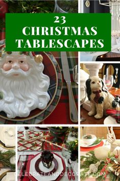 christmas tablescapes with green and red accents