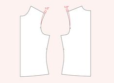 the front and back view of a women's top sewing pattern, with measurements