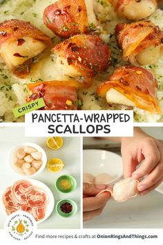 how to make pancetta-wrapped scallops Quick Pasta Recipes, Free Lunch, Best Recipes Ever, Tailgating Recipes, Seafood Recipe, Seafood Salad, Amazing Appetizers, Seafood Pasta, Favorite Appetizers