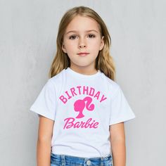 New White Crew Neck Short Sleeves Youth Sizes - S, M, L , Xl * Sizing Is In The Last Picture * This Is Youth Shirt. We Have This Is Adults And Toddler. Please Search My Closet And Type Barbie To Find The Shirts. 6th Birthday Girls, Birthday Barbie, Green Shirts, Barbie Gifts, Light Grey Color, Heather Purple, Youth Shirt