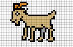 a pixellated image of a goat wearing a hat