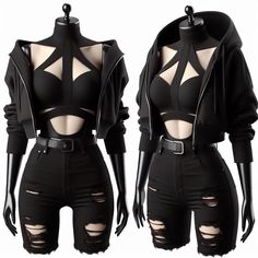 Spy Fashion Aesthetic, Make Outfit Ideas, Symmetrical Outfits, Goth Crop Top Outfits, Hairstyles Black Men, Techwear Men, Cyberpunk Clothes, Clothing Design Sketches, Dress Design Sketches