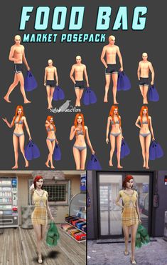 Grocery Sims 4, Sims 4 Market, Sims 4 Beds, Sims 4 Family, Sims 4 Body Mods, Food Bag