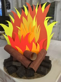 a cake made to look like a campfire