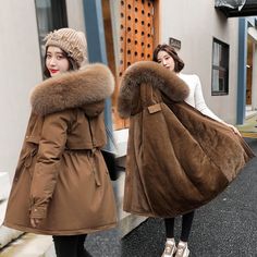 Womens Parka Winter, Winter Jackets Women Parka, Snow Wear, Wool Winter Coat, Fur Collar Coat, Parka Women, Parka Style, Long Parka, Womens Parka