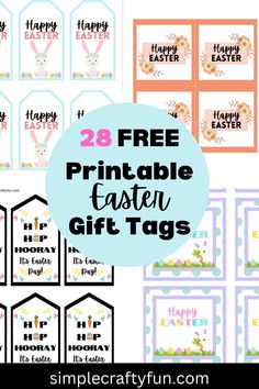 free printable Easter gift tags for gifts and treats Easter Printable Tags, Tags For Gifts, Easter Printables Free