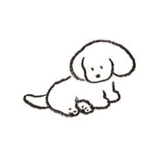 a drawing of a dog holding a kitten