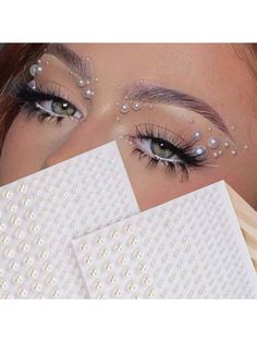 1 Transparent Rhinestone Design Facial Tattoo Sticker, Suitable For Music Festivals, Y2K Makeup, And Carnival Dances White    Artificial Crystal     Women Fashion Jewelry, size features are:Bust: ,Length: ,Sleeve Length: Jewel Makeup, Gem Makeup, Coachella Makeup, Crystal Tattoo, Y2k Makeup, Crystal Makeup, Rhinestone Makeup, Diy Music, Carnival Makeup