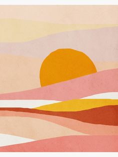 the sun is setting over an abstract landscape