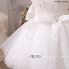 10% off now|Couture Embroidered Pearls Ballgown Flower Girl Dress With Big Bow Knot For Weddings at GemGrace. Click to learn our pro custom-made service for wedding dress, formal dress. View Flower Girl Dresses for more ideas. Stable shipping world-wide. Fitted White Bridesmaid Princess Dress, Lace Dresses With Floral Applique For Ceremony, White Sleeveless Dress For Ceremony, White Floral Applique Princess Dress For Bridesmaids, White Princess Dress With Floral Applique For Bridesmaids, White Floral Applique Bridesmaid Princess Dress, White Wedding Princess Dress With Floral Applique, Fitted White Princess Dress For Wedding, White Princess Style Lace Wedding Dress