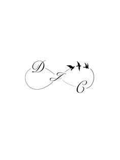 two birds flying in opposite directions on a white background with the word love written across it