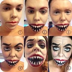 Crazy Halloween Makeup, Halloween Makeup Tutorials, Halloweenský Makeup, Holloween Makeup, Creepy Halloween Makeup, Halloween Makeup Diy, Cool Halloween Makeup, Halloween Eye Makeup, Halloween Makeup Scary