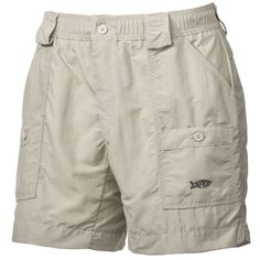 Introduced in 1989, AFTCO Original Fishing Shorts have logged many leagues and tallied many catches. These men's shorts are made of soft, flexible DuPont Supplex, a durable yet lightweight 3-ply nylon with the feel of cotton. The fabric dries quickly and breathes to keep you coolboth essential elements of great fishing shorts. Distinctive details include a stretch waistband with belt loops, a special accessory loop, a stain-resistant coating, and double-stitched seams. 7 pockets, including a Cor Fishing Shorts, Fashion Terms, Mens Fashion Edgy, Mens Designer Shirts, Mens Trendy Outfits, Mens Fashion Urban, Rain Gear, Shorts For Men, Mens Khakis