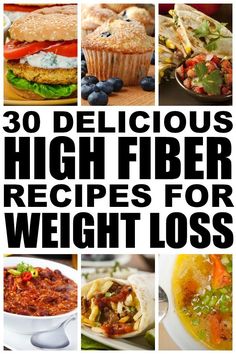 High Fiber Recipes, Healthy Snacks And Meals, Fiber Meals, Fiber Recipes, Mindless Eating, Quick Diet, Best Fat Burning Foods, Fiber Diet, Low Carb Diets