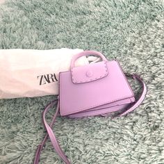 Cross Body Zara Bag. Purple Square Box Bag For Shopping, Zara Crossbody Shoulder Bag For Errands, Spring Purple Satchel Shoulder Bag, Zara Shoulder Bag For Errands, Trendy Purple Shoulder Bag For Errands, Trendy Tan Shoulder Bag For Errands, Trendy Purple Bag With Detachable Handle, Zara Shoulder Bag With Detachable Handle, Purple Rectangular Bag With Dust Bag