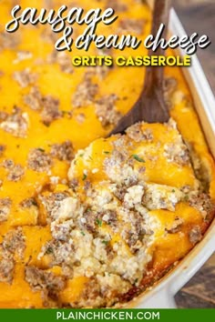 a casserole dish with meat and cheese in it, ready to be eaten