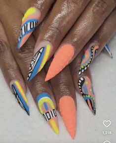 Color Tip Nails, Nail Abstract, Sns Nails Colors, Nail Glam, Colors Nails, Funky Nail Art, Magic Nails, Nail Time, Stylish Nails Designs