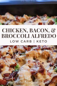 chicken, bacon and broccoli alfredo low carb keto casserole