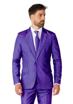 Classic Colors
When you get a suit to wear to a formal event, it’s almost always black. Maybe you’ll sometimes get one in navy blue or a variety of gray, but those still aren’t super exciting colors. We think it’s healthy to change things up once in a while—including your formal wear. So what color should you get? We vote for purple! Purple is known as the color of royalty. Why is that, anyway? It’s a fascinating history, but long story short, good quality purple dye was really expensive. Like, Purple Cloth, Purple Suit, Zoot Suit, Purple Dye, Bachelor Parties, Purple Suits, Suit Tie, 2 Piece Suit, Melbourne Cup